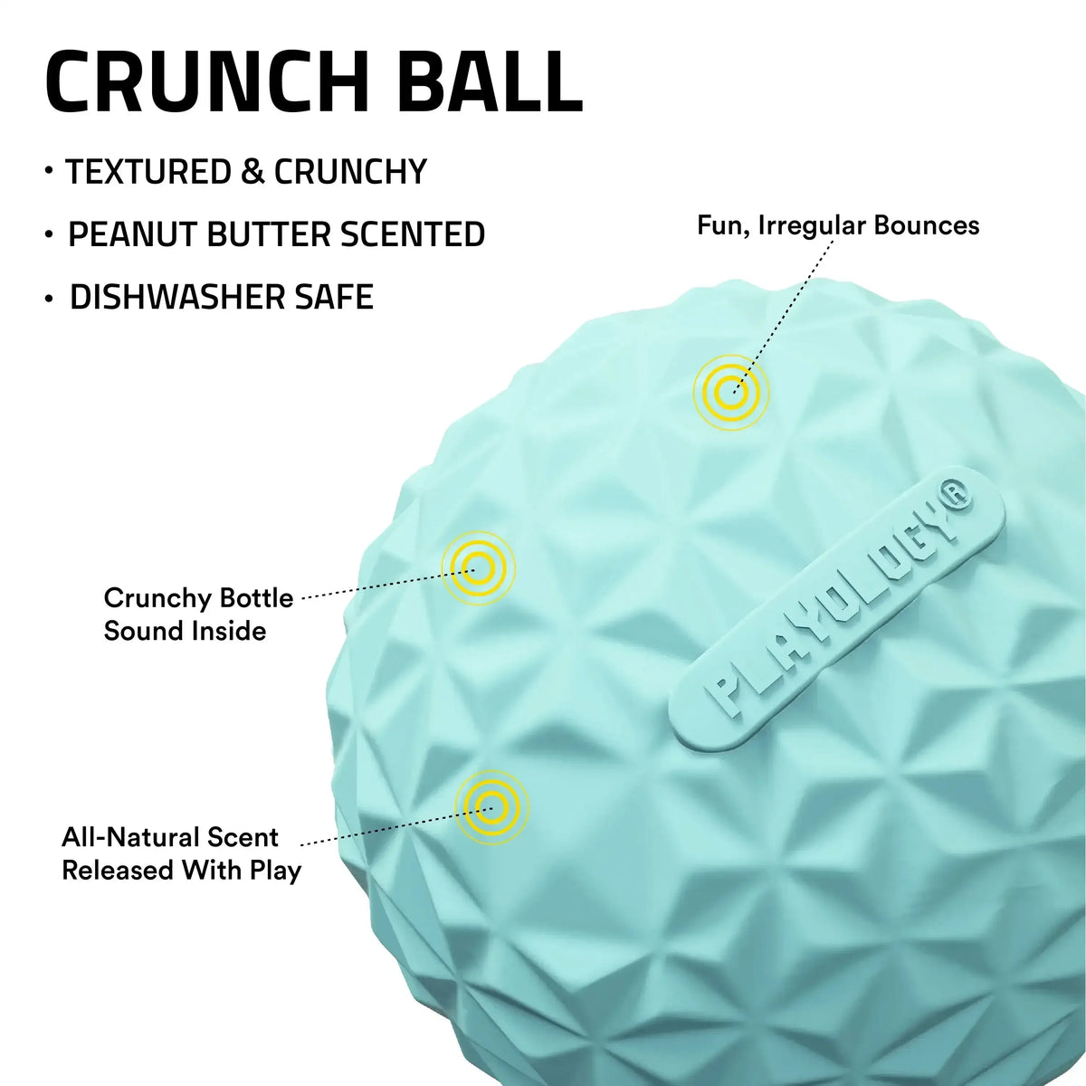 Play by Playology Dog Toys Interactive Dog Balls Crunchy Ball Toy 2-Pack