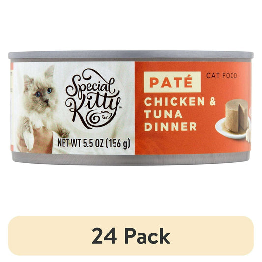 (24 pack) Special Kitty Chicken & Tuna Dinner Pate Wet Cat Food, 5.5 oz Can