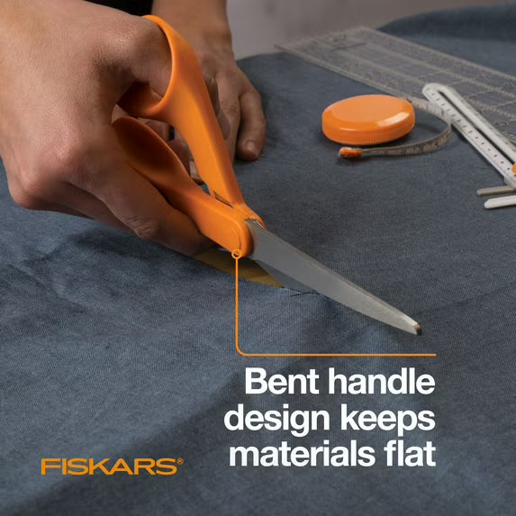 Fiskars 8 Inch Original, Orange Handled Scissors for Adults