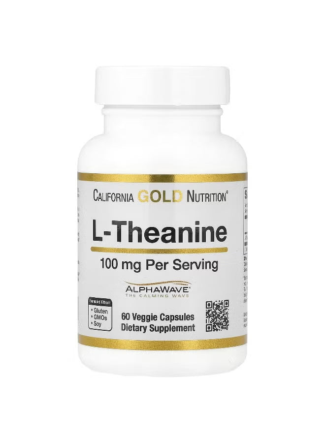 California Gold Nutrition, L-Theanine, Featuring AlphaWave, 100 mg, 30 Veggie Capsules
