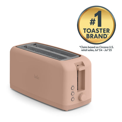 bella 4-Slice Slim Toaster with Extra Long Slot, 6 Setting Shade Control with Reheat & Cancel Buttons, Anti Jam & Auto Shutoff, Blossom