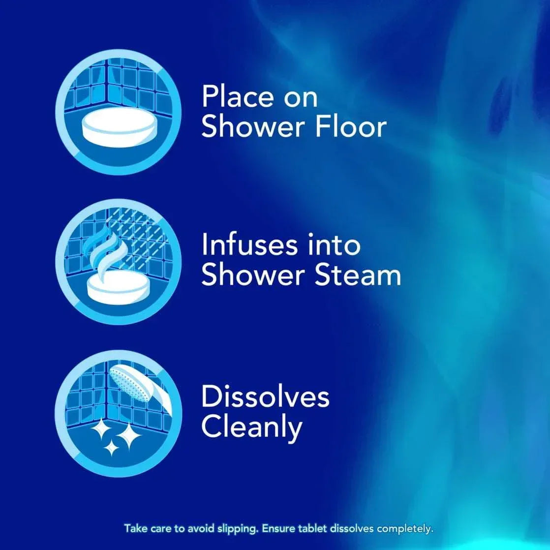 Vicks VapoShower Max Non-Medicated Eucalyptus Shower Steamer Tablets, Menthol, Aromatherapy, 4 Count
