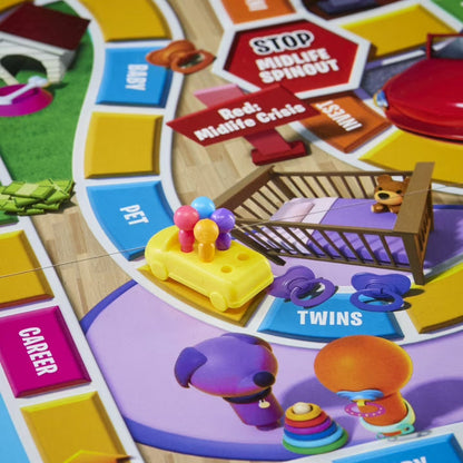 The Game of Life Game, Family Board Game, For Ages 8+, Pegs Come In 6 Colors