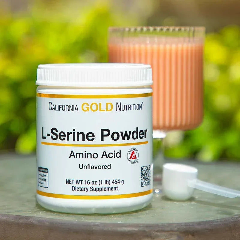 California Gold Nutrition, L-Serine Powder, AjiPure Amino Acid, Unflavored Powder, 1 lb (454 g)