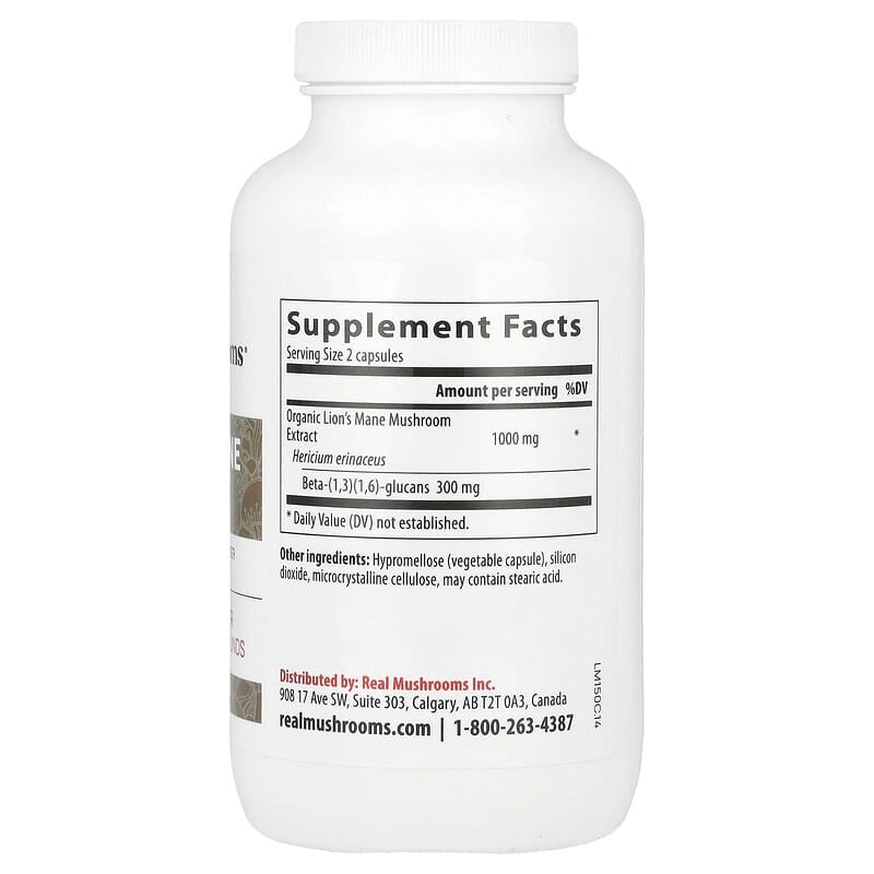 Real Mushrooms, Lion's Mane, Mushroom Extract Powder, Capsules