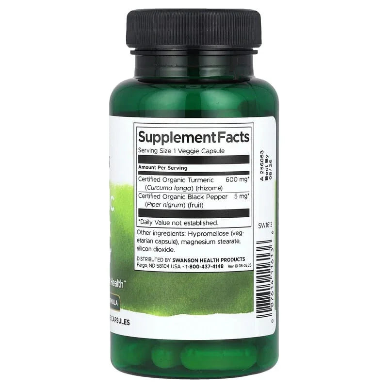 Swanson, Turmeric & Black Pepper, Veggie Capsules