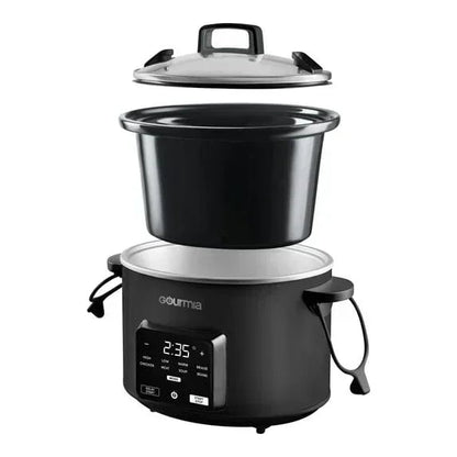 Gourmia Programmable Slow Cooker 4.5 Qt with Digital Controls and Auto Keep Warm, Black