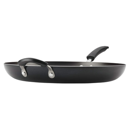 Farberware Easy Clean 14 Inch Nonstick Frying Pan with Helper Handle, Dishwasher Safe, Black