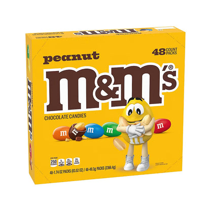 M&M's Peanut Chocolate Candy Bulk Pack, Bulk Box, 48 ct.