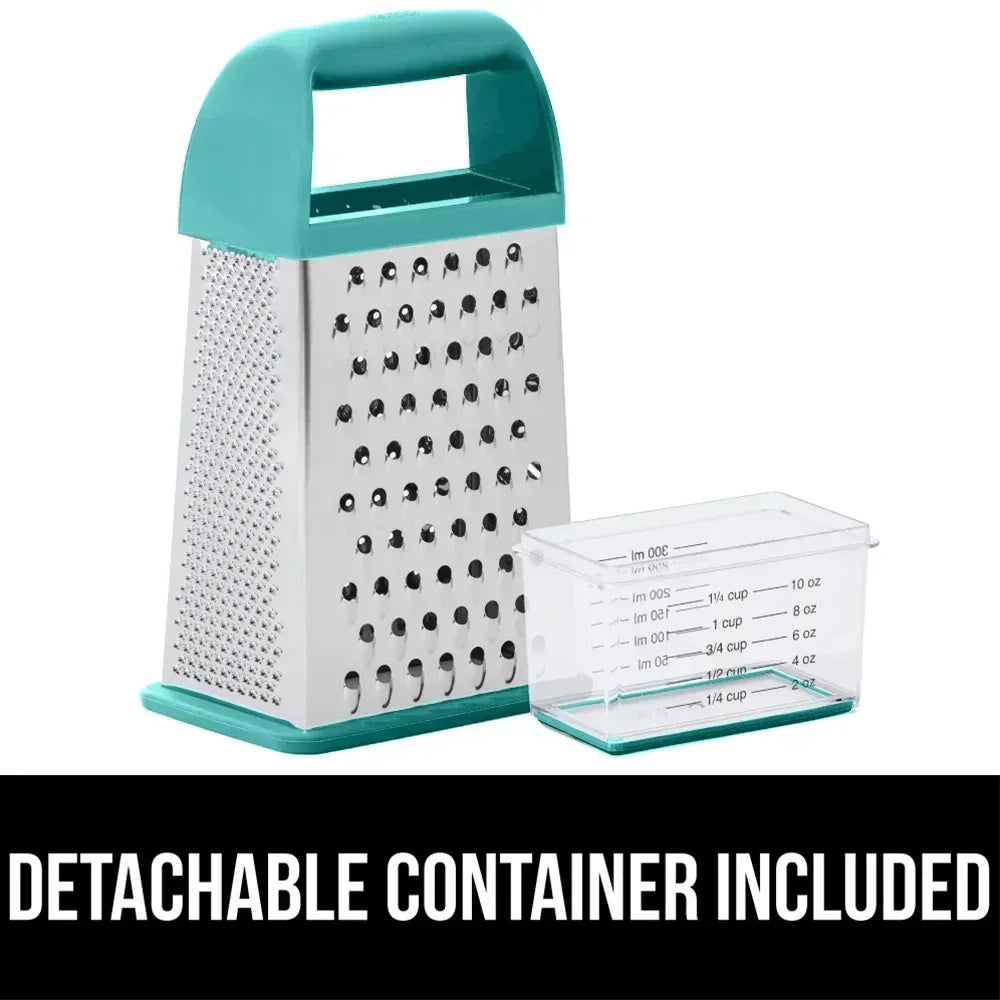 GORILLA GRIP Cheese Grater, BPA Free Stainless Steel Box Graters, Cheeses and Veggie Shredder