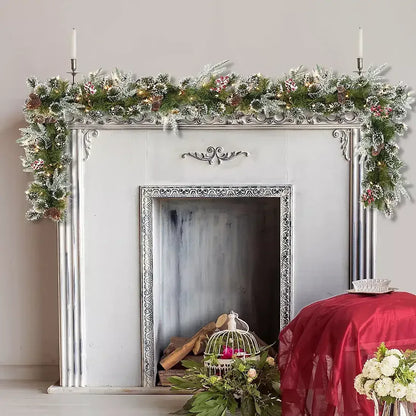 Puleo International 9' x 10" Decorated Christmas Garland with 100 ct. Lights