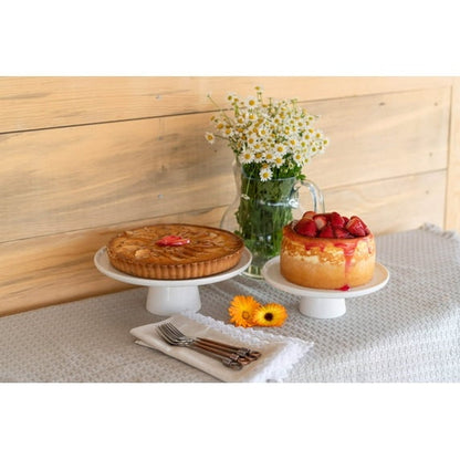 10 Strawberry Street 2 Piece Cake Stand Set, White