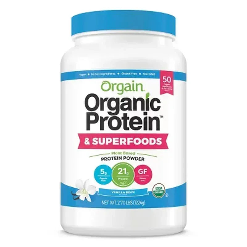 Orgain Organic Plant Based Protein Powder Vanilla Bean