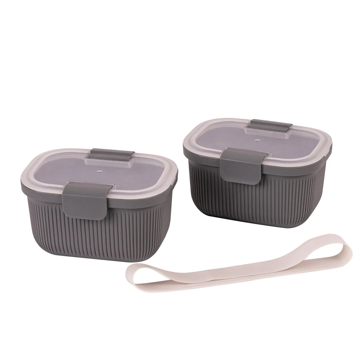 Mainstays Plastic Food Storage Bento Snack Container, Rectangle, Grey, 19oz Capacity, Made for Portable Food Storage