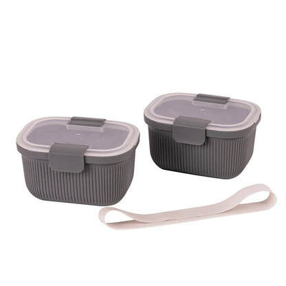 Mainstays Plastic Food Storage Bento Snack Container, Rectangle, Grey, 19oz Capacity, Made for Portable Food Storage