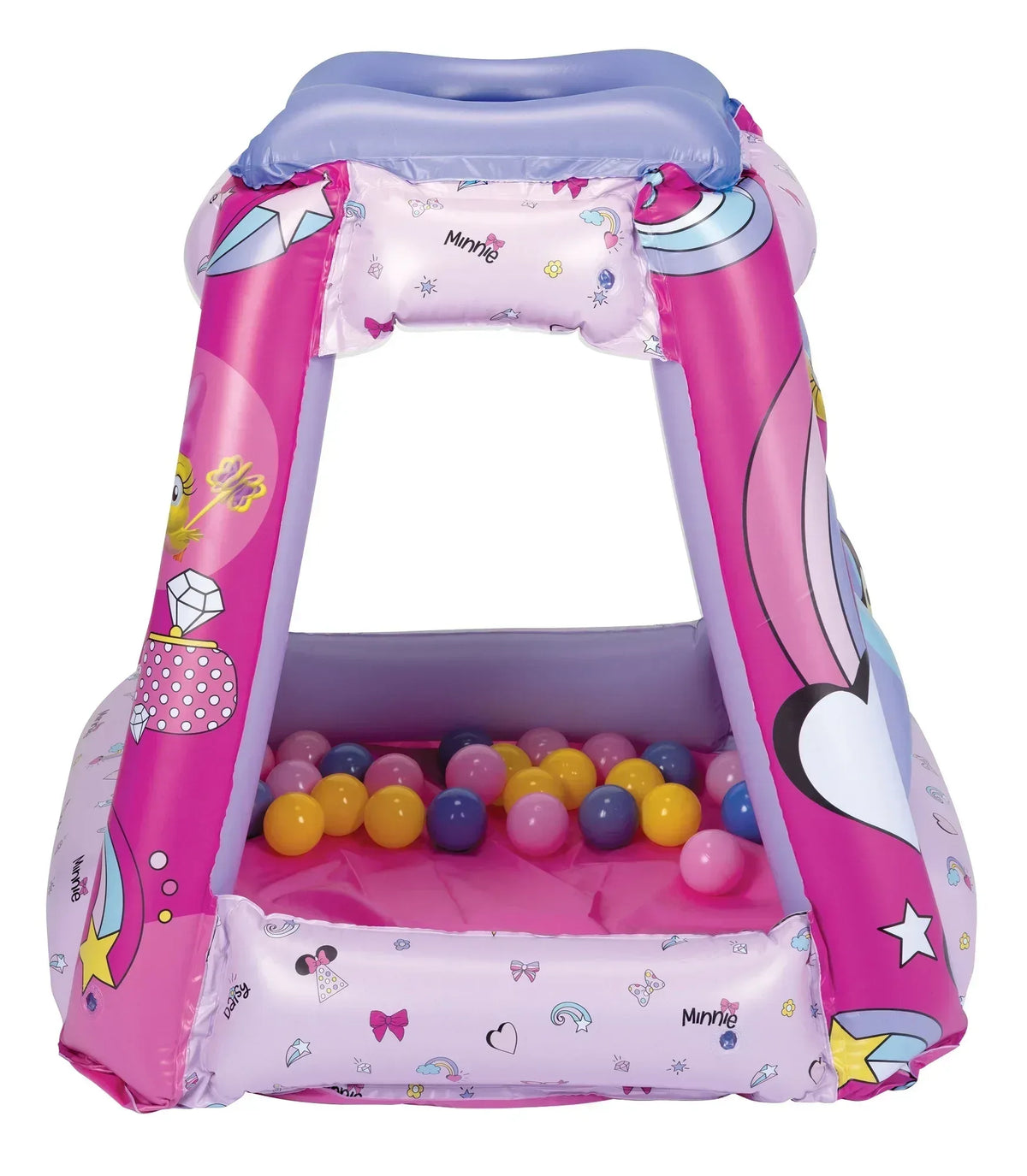 Minnie Mouse Preschool Indoor Inflatable Ball Pit Playland with 20 Soft Flex Balls, Ages 2-4, Pink