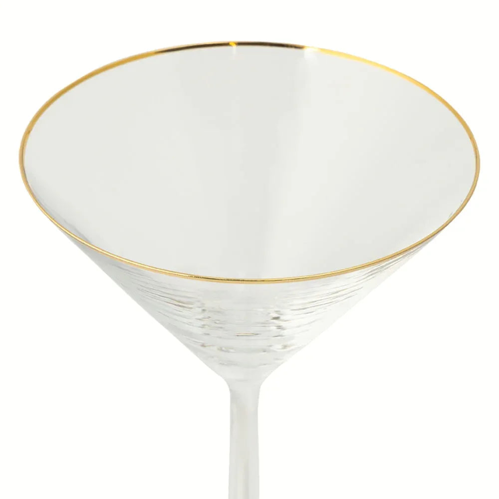 Thyme & Table 7 fl oz Martini Glass with Gold Rim