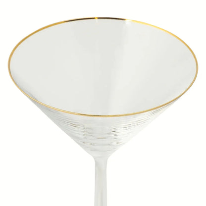 Thyme & Table 7 fl oz Martini Glass with Gold Rim