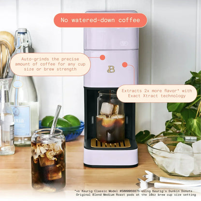 Beautiful Perfect Grind™ Programmable Single Serve Coffee Maker, White Icing by Drew Barrymore