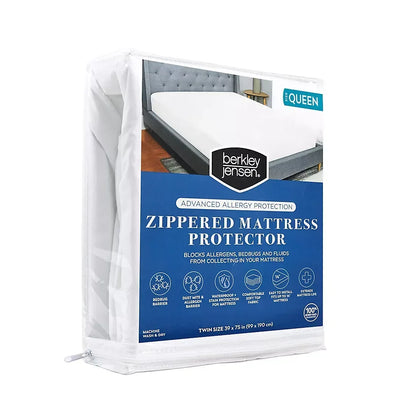 Berkley Jensen Allergy Advanced Zippered Queen-Size Mattress Protector Queen
