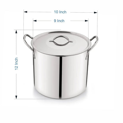 Mainstays 8-Qt Stainless Steel Stock Pot with Metal Lid, Ultra Durable, Stay-Cool Handles, Hand Wash Only