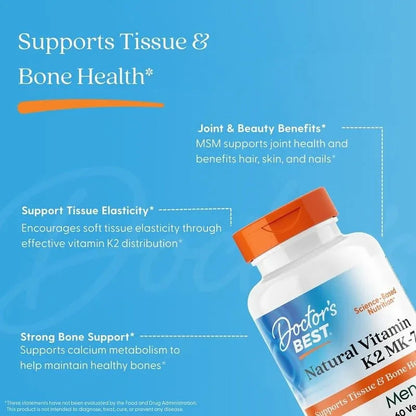 Doctor's Best, Natural Vitamin K2 MK-7 , 45 mcg, Veggie Caps