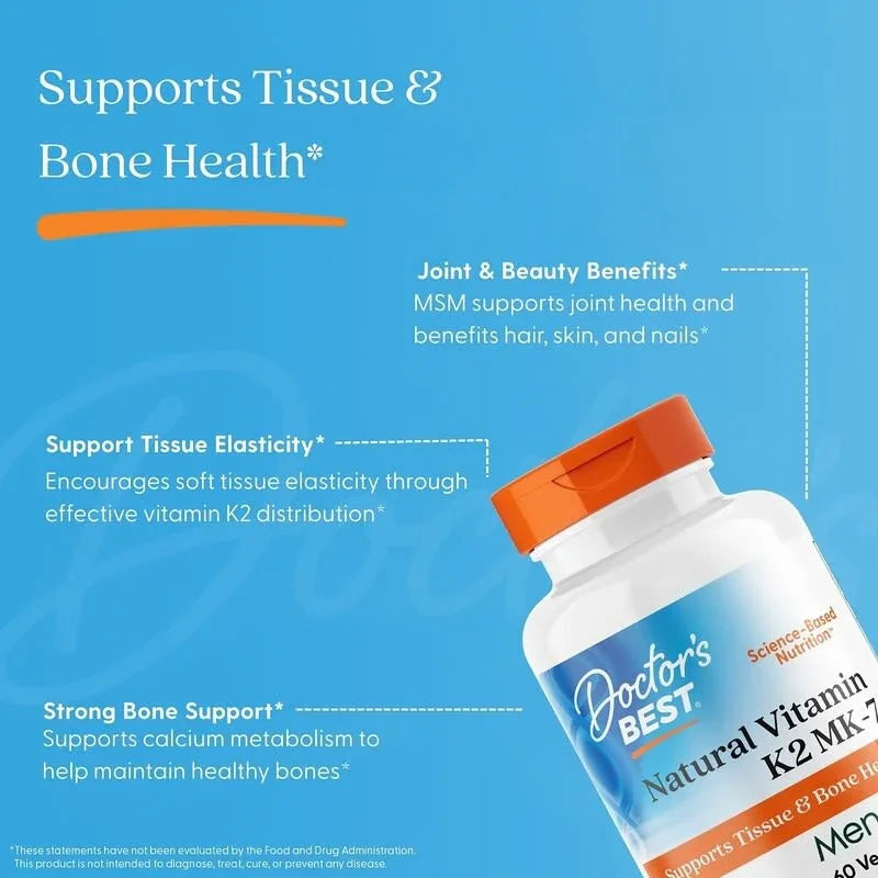 Doctor's Best, Natural Vitamin K2 MK-7 , 45 mcg, Veggie Caps