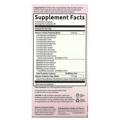 Garden of Life, Dr. Formulated Probiotics, Once Daily Women's, 50 Billion, 30 Vegetarian Capsules