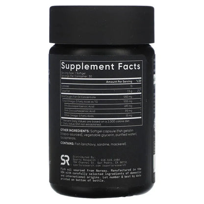 Sports Research, Omega-3 Fish Oil, Triple Strength , Softgels