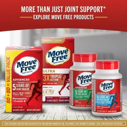 Move Free Ultra Triple Action Joint Health Supplement with Type II Collagen, Boron & Hyaluronic Acid, 37 Tablets