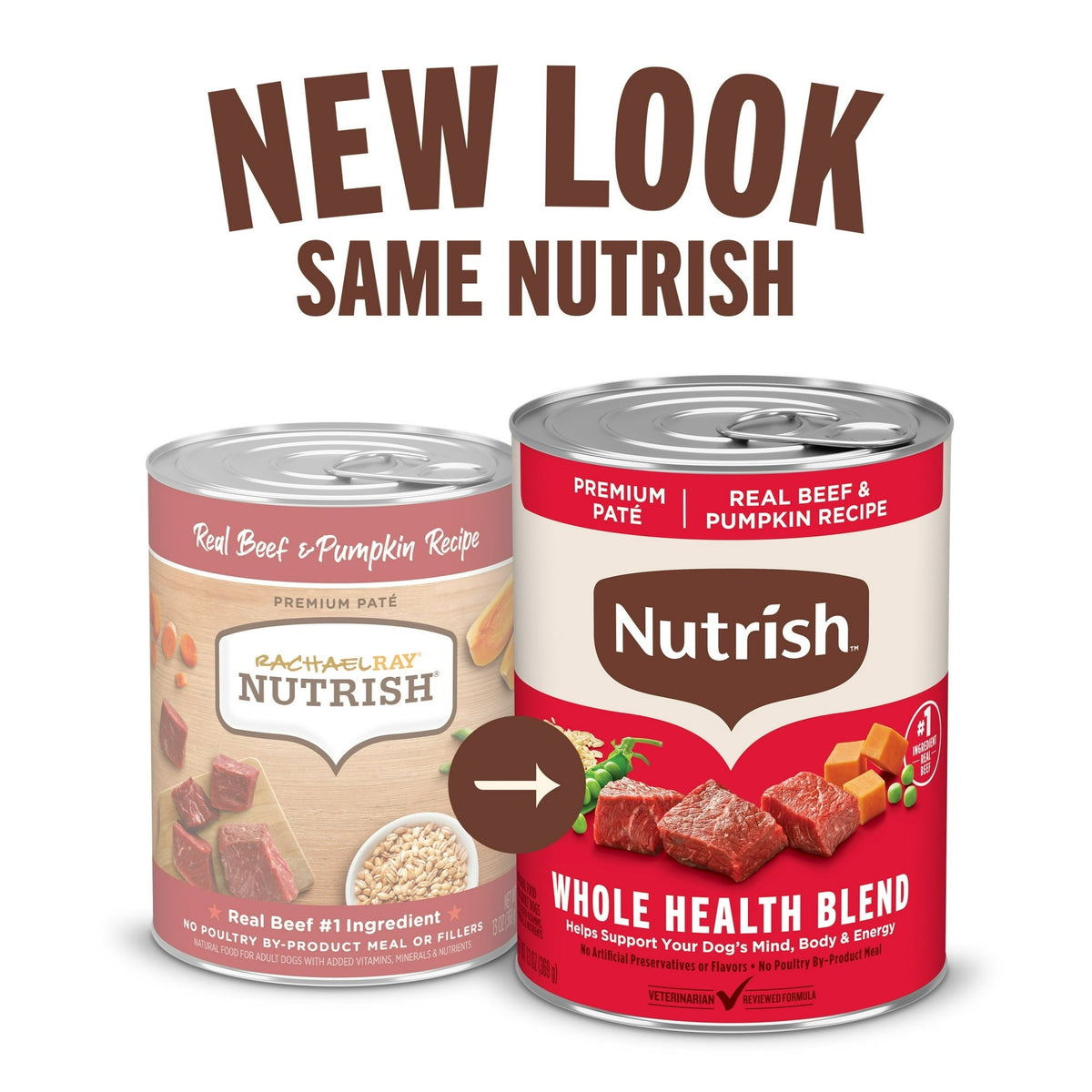 Nutrish Real Beef & Pumpkin Recipe Whole Health Blend Premium Paté Wet Dog Food, 13 oz. Can (Rachael Ray)