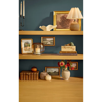Better Homes & Gardens Scalloped Wooden Jewelry Box with Lid, Decorative Trinket Storage Organizer, Natural Wood