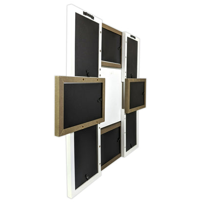 Mainstays Rustic String Art Collage Wall Photo Frame, 8 Openings for 4x6 Pictures