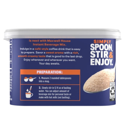 Maxwell House Instant Cafe-Style Beverage Mix, Easy to Prepare, 1 Canister, for Quick Morning Coffee or Afternoon Treat, Suisse Mocha Cafe, Kosher Dairy, 7.2 oz