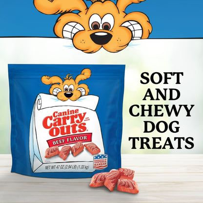 Canine Carry Outs Beef Flavor Dog Treats, 47oz Bag