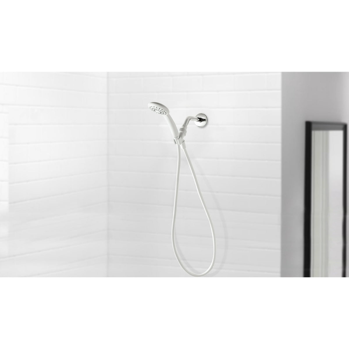Mainstays White Handheld Showerhead with Hose and Shower Mount