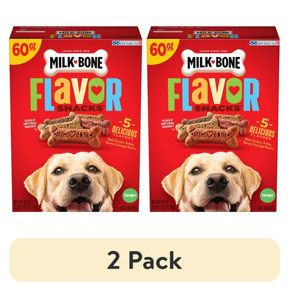 Milk Bone Flavor Snacks Large Dog Biscuits, Flavored Crunchy Dog Treats, 60 oz