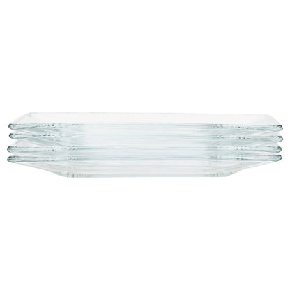 Mainstays 12-Piece Square Clear Glass Dinnerware Set