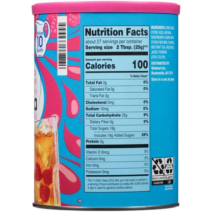Great Value Natural Raspberry Flavor Iced Tea Drink Mix, 23.6 oz