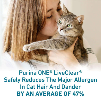 Purina ONE LiveClear Allergen-Reducing Dry Cat Food Formula with Real Chicken as the Number One Ingredient, 3 lb. Bag