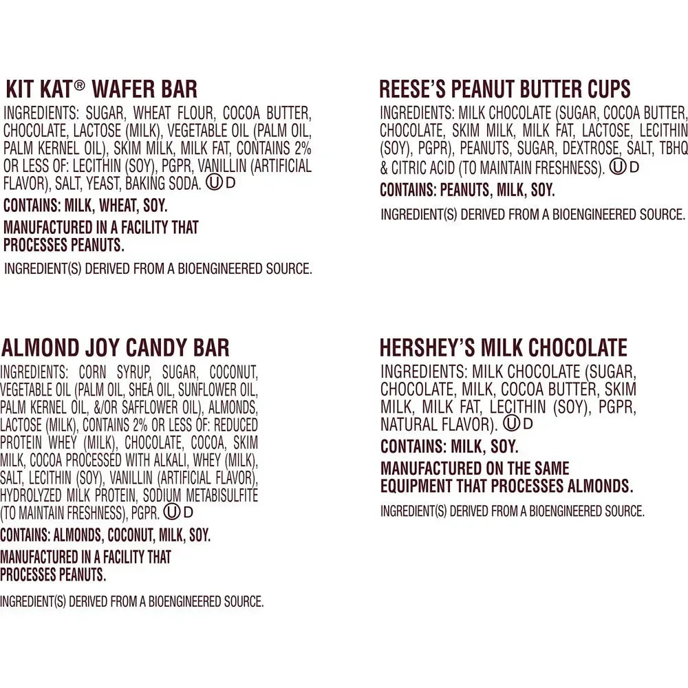 Hershey Assorted Chocolate Snack Size Candy, Variety Bag 15.57 Oz, 30 Pieces