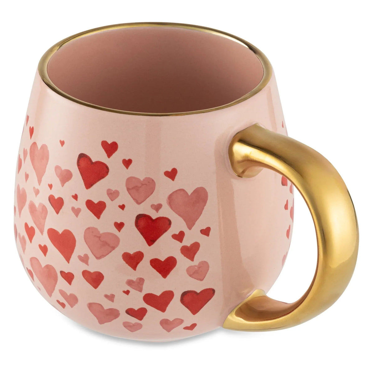 Thyme & Table 16 fl oz Hearts Ceramic Mug with Gold Handle