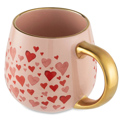 Thyme & Table 16 fl oz Hearts Ceramic Mug with Gold Handle
