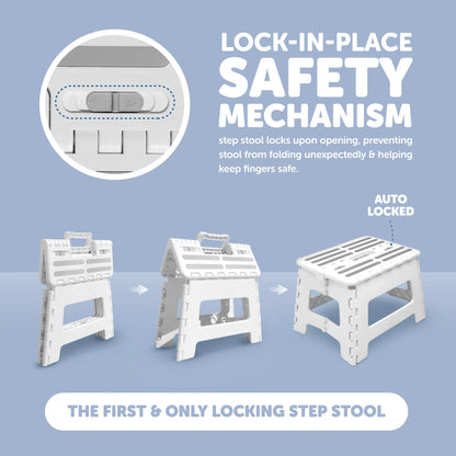 Jool Baby Click N’ Climb Locking Step Stool with Non-Slip Surface and Carry Handle, White