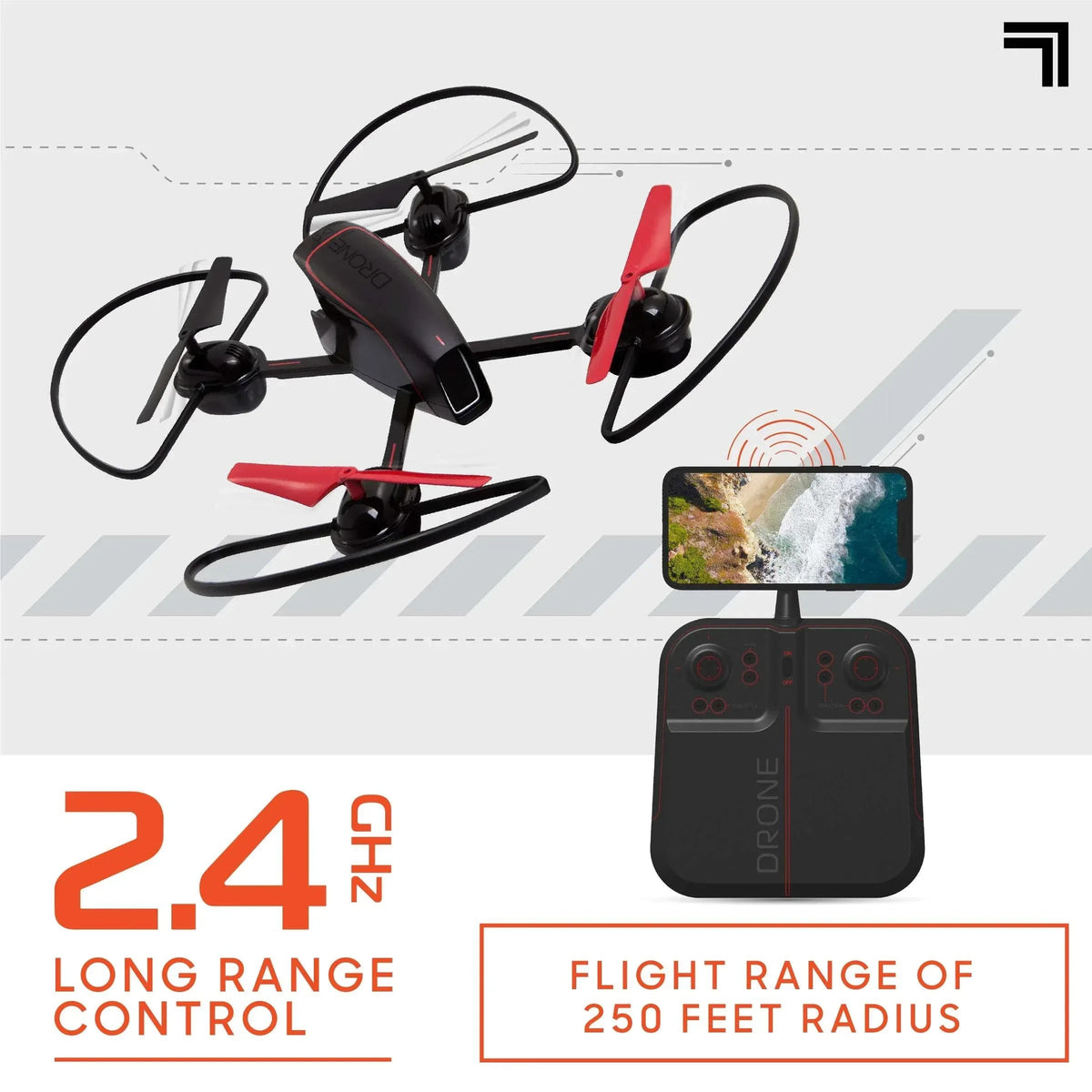 Sharper Image® 10" Mach X Drone with Streaming Camera, 2.4 GHz, Auto-Orientation Control