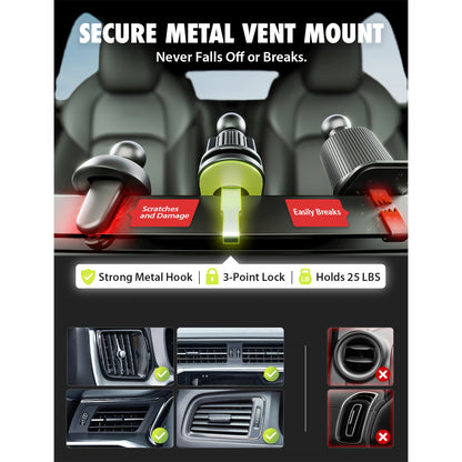 Bracketron TripGrip Flex Car Vent Phone Mount, Adjustable Cell Phone Mount Fits Most Phones