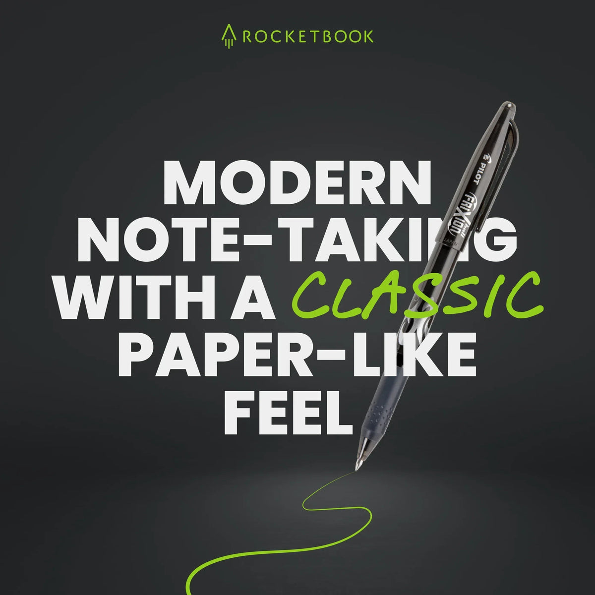 Rocketbook Smart Reusable Core Notebook - Dotted, Executive Size, Black