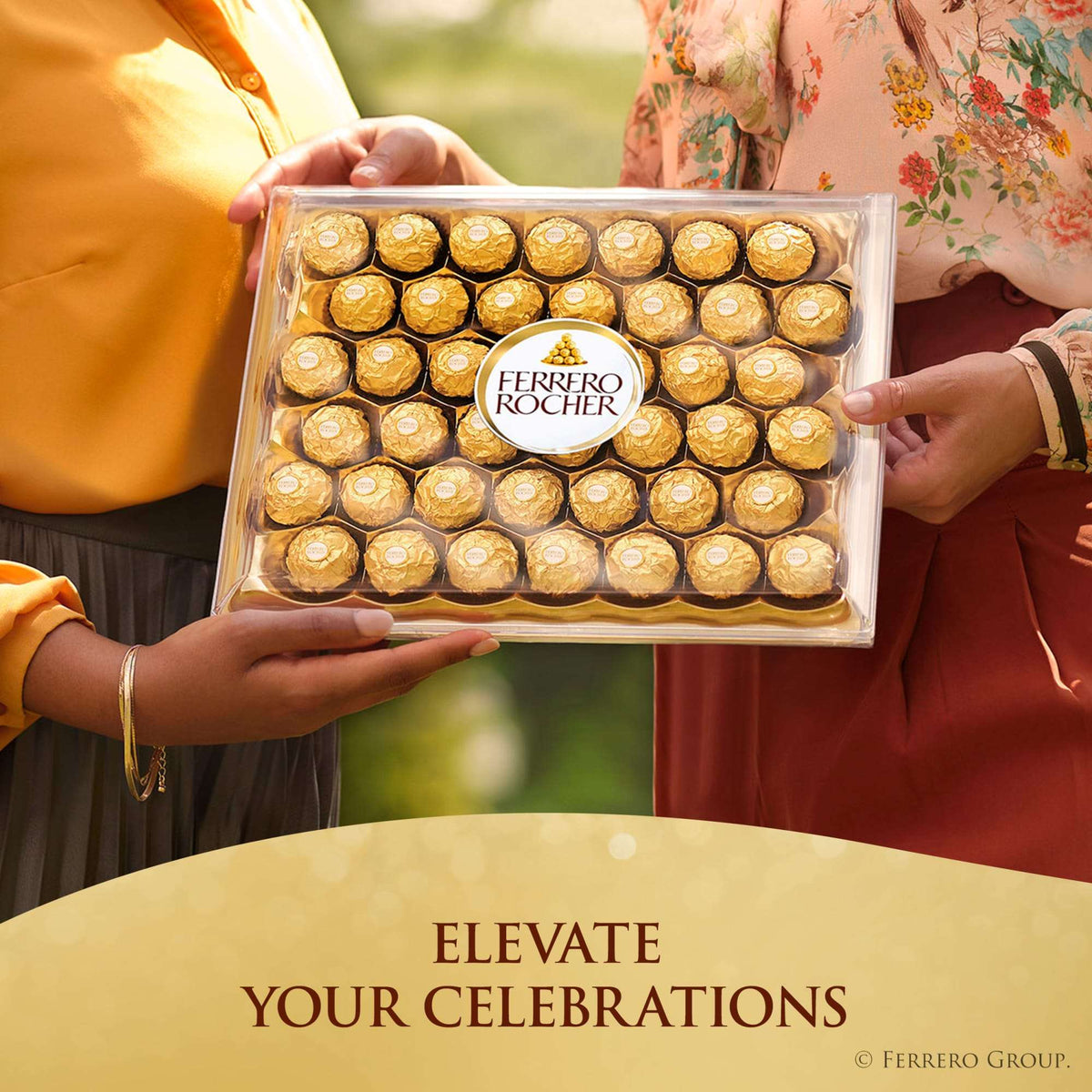 Ferrero Rocher Gourmet Hazelnut Milk Chocolate Gift Box, 12 Individually Wrapped Chocolates, 5.3 oz