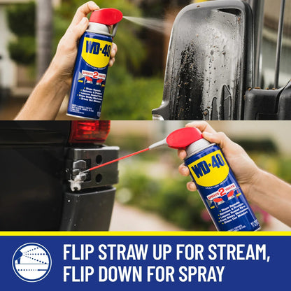 Classic WD-40 Formula, Multi-Purpose Lubricant Spray Smart Straw, 8 oz, Machine & Tool Lubricant