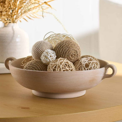 Better Homes & Gardens 9.75" Ceramic Low Stone Distressed Bowl, Taupe